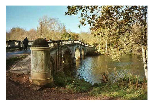 The bridge at the south west end of Clumber Lake